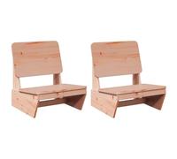 Yisssmeng Lot de 2 chaises de jardin 60 x 64 x 70,5 cm en bois massif Douglas - Design moderne, robuste et durable - Dossier confortable - Charme rustique pour jardin, terrasse et balcon