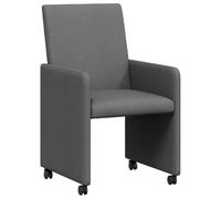 Yisssmeng Lot de 2 chaises de salle à manger avec roulettes - Gris foncé - 57 x 66 x 94 cm - Design moderne - Housse en tissu contreplaqué - Cadre en métal ergonomique - Pour salle à manger, cuisine