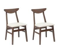 Yisssmeng Lot de 2 chaises de salle à manger - Marron clair - 42 x 47,5 x 81 cm - En bois de caoutchouc massif - Design moderne - Robuste - Pour salon, table à manger