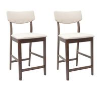 Yisssmeng Lot de 2 chaises de salle à manger, marron clair, 48 x 49 x 95 cm, en bois de caoutchouc massif, modernes, avec siège ergonomique, robustes et durables, pour salle à manger, cuisine, salon