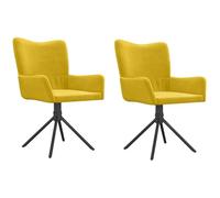 Yisssmeng Lot de 2 chaises de salle à manger pivotantes en velours à 360° - Design moderne - Structure en métal - 55 x 56 x 85,5 cm - Pour cuisine, salle à manger, salon - Jaune