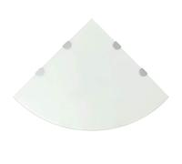 Yisssmeng Lot de 2 étagères d'angle en verre - Blanc - 45 x 45 cm - Verre de sécurité ESG de 8 mm - Charge maximale : 15 kg - Étagère flottante moderne pour cuisine, salle de bain, salon, douche
