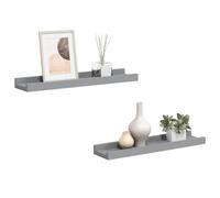 Yisssmeng Lot de 2 Étagères Murales pour Cadre Photo Gris 40x9x3 cm MDF | Optimisez votre salon ou chambre avec ces rebords en U élégants, idéaux pour exposer décorations et souvenirs.