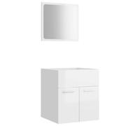 Yisssmeng Lot de 2 meubles de salle de bain avec miroir - Meuble de salle de bain compact avec espace de rangement - Meuble en bois - 41 x 38,5 x 46 cm