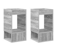 Yisssmeng Lot de 2 Tables d'Appoint Bois d'Ingénierie 30x30x56 cm | Meuble de rangement compact avec compartiments pour le salon ou la chambre, facile à nettoyer d'un coup d'éponge.