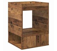 Yisssmeng Lot de 2 Tables d'Appoint en Bois d'Ingénierie 40x40x56 cm | Lot de deux bouts de canapé avec compartiments ouverts pour le salon, coloris marron style bois ancien.