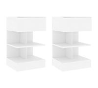 Yisssmeng Lot de 2 Tables de Chevet Blanches 40x35x65 cm Bois d'Ingénierie | Mobilier moderne pour chambre à coucher, idéal pour poser vos livres et petits accessoires du quotidien à portée de main.