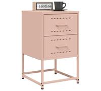 Yisssmeng Lot de 2 tables de chevet en acier - 36 x 39 x 60,5 cm - Design moderne avec tiroir - Commode robuste en métal pour chambre à coucher, salon, bureau - Rose