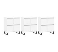Yisssmeng Lot de 3 buffets - Blanc - 180 x 35 x 70 cm - En matériau dérivé du bois avec pieds en métal - Armoire de rangement moderne pour salon, chambre à coucher et couloir - Miracle de rangement