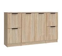 Yisssmeng Lot de 3 buffets en chêne Sonoma - 30/60 x 30 x 70 cm - Commode avec beaucoup d'espace de rangement - Design moderne pour salon, couloir, chambre à coucher