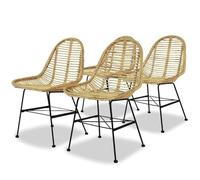 Yisssmeng Lot de 4 chaises de salle à manger, style colonial, en rotin, avec structure en fer forgé, 49 x 56 x 84 cm, modernes, confortables, robustes, pour salle à manger, cuisine, salon