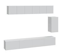 Yisssmeng Lot de 6 meubles TV bas en bois blanc 60 x 30 x 30 cm - Montage mural peu encombrant - Design moderne pour salon, chambre à coucher, bureau