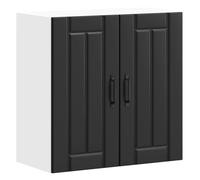 Yisssmeng Lucca - Armoire murale de cuisine - Noir - 60 x 31 x 60 cm - Avec portes en verre - En bois robuste - Charge maximale : 70 kg - Peu encombrant - Design moderne - Pour cuisine, couloir, salon