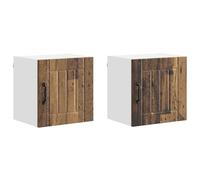 Yisssmeng Lucca Lot de 2 armoires murales de cuisine - Façade du lave-vaisselle ou module d'armoire - En bois vieilli - 40 x 31 x 40 cm - Design moderne - Montage nécessaire