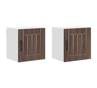 Yisssmeng Lucca Lot de 2 panneaux avant de lave-vaisselle en chêne marron, façade de cuisine moderne en bois robuste, dimensions 40 x 31 x 40 cm, revêtement de cuisine élégant pour intérieur