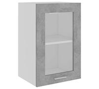 Yisssmeng Lyon Armoire à verre suspendue, gris béton, 40 x 31 x 60 cm, en matériau dérivé du bois avec 2 étagères, capacité de charge de 60 kg, meuble de cuisine, moderne, peu encombrant, pour cuisine