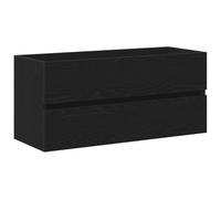 Yisssmeng Meuble de salle de bain moderne aspect chêne noir, design suspendu, 100 x 38,5 x 45 cm, meuble bas mural pour salle de bain