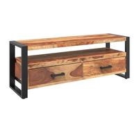 Yisssmeng Meuble TV 120x35x45 cm en Bois Massif de Sesham et Acier