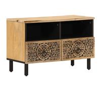 Yisssmeng Meuble TV 70x33x46 cm en Bois de Manguier Massif et Fer