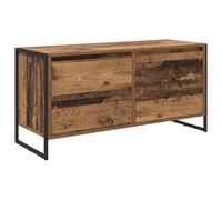 Yisssmeng Meuble TV bas 100 x 36 x 49,5 cm avec tiroir et porte en bois recy esign industriel cadre en acier massif beaucoup d'espace de rangement buffet TV pour salon, bureau, couloir