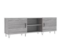 Yisssmeng Meuble TV bas - 150 x 30 x 50 cm - En bois - Avec pieds en fer - Design moderne - Grand espace de rangement pour salon, chambre à coucher - Gris sonoma