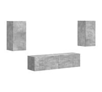 Yisssmeng Meuble TV, bas, 150 x 31 x 60 cm, en matériau dérivé du bois, moderne, avec 2 étagères murales et 2 armoires TV, robuste et durable, pour salon, maison, cinéma
