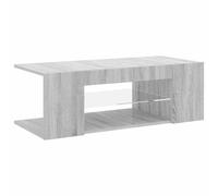 Yisssmeng Meuble TV bas avec LED RVB gris Sonoma 90 x 39 x 30 cm - Design moderne - Meuble TV pour salon, chambre à coucher, bureau