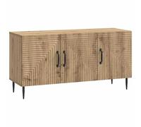 Yisssmeng Meuble TV Bas Chêne Artisanal 99x34,5x50 cm Bois d'Ingénierie | Idéal pour le salon, ce buffet bas offre un grand espace de rangement avec une porte pivotante et des pieds robustes.