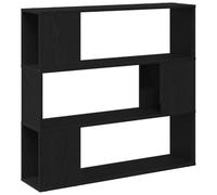 Yisssmeng Meuble TV bas en chêne noir - 100 x 24 x 94 cm - Montage mural - Design moderne avec 3 étagères - En bois - Pour salon, chambre à coucher et bureau
