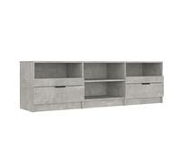 Yisssmeng Meuble TV bas, gris béton, 150 x 33,5 x 45 cm, en matériau dérivé du bois, moderne, avec beaucoup d'espace de rangement et plateau de table robuste, buffet de salon, pour salon, home cinéma