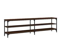 Yisssmeng Meuble TV bas marron chêne 180 x 30 x 50 cm Matériau bois et métal - Meuble TV moderne avec espace de rangement et support mural - Commode TV robuste pour salon, couloir, chambre à coucher