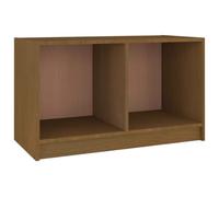 Yisssmeng Meuble TV bas - Marron miel - 70 x 33 x 42 cm - En pin massif - Design moderne - Robuste et durable - Avec espace de rangement pour salon, chambre à coucher, couloir