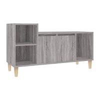 Yisssmeng Meuble TV Bois d'Ingénierie Gris Sonoma 100x35x55 cm | Support de divertissement moderne pour salon avec compartiments de rangement et pieds robustes en eucalyptus.
