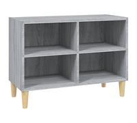 Yisssmeng Meuble TV Bois d'Ingénierie Gris Sonoma 69,5x30x50 cm | Buffet bas scandinave avec 4 compartiments pour salon et chambre, offrant un espace de rangement pratique et stable.
