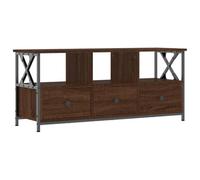 Yisssmeng Meuble TV Industriel 102 cm en Bois d'Ingénierie et Fer | Buffet bas de salon avec 3 tiroirs et niches pour consoles, décodeurs et objets de décoration.