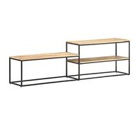 Yisssmeng Meuble TV industriel 180 x 30 x 50 cm en bois de manguier brut avec 3 étagères Meuble TV pour salon, salle à manger, bureau