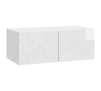 Yisssmeng Meuble TV Mural 59,5x41x30 cm Blanc Brillant avec 2 Portes
