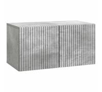 Yisssmeng Meuble TV Mural en Bois d'Ingénierie Gris Béton 59,5 cm