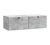 Yisssmeng Meuble TV Mural Gris Béton 99x41x30 cm en Bois d'Ingénierie