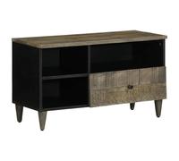 Yisssmeng Meuble TV Noir 80x33x46 cm en Bois de Manguier Massif