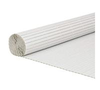 Yisssmeng Panneau de clôture de jardin en PVC blanc de 1,8 x 5 m - Double face - Résistant aux UV et aux intempéries - Pour balcon, patio, allée de pelouse, clôture brise-vue pliable et facile à