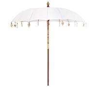 Yisssmeng Parasol Balinais Crème Bois Massif Bambou 190x190x260 cm