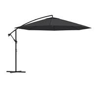 Yisssmeng Parasol Déporté de Jardin Noir Ø 350 cm avec Manivelle