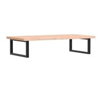 Yisssmeng Plateau de lavabo mural 100 x 50 cm en bois de hêtre - Cadre en acier noir - Design moderne - Robuste et durable - Pour invités, toilettes, salle de bain et petites salles de bain