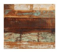 Yisssmeng Plateau de table - 80 x 70 cm - Bois recyclé - 15-16 mm - En bois massif - Avec supports en bois - Aspect rustique - Robuste et durable - Pour salon, cuisine, bureau, bureau de jeu