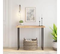 Yisssmeng Plateau de table en bois d'acacia massif avec bord d'arbre - 100 x 40 x 3,8 cm - Plaque de rechange pour bureau, bureau de jeu ou table d'appoint - Robuste et individuel pour la maison, le