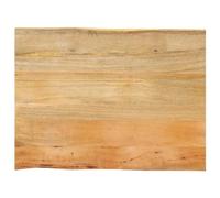 Yisssmeng Plateau de table en bois de manguier 90 x 60 x 2,5 cm avec bord d'arbre - Plaque de rechange pour bureau, jeu, table d'appoint, cuisine, bureau, salon