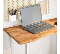 Yisssmeng Plateau de table en chêne massif - 100 x 60 x 2,5 cm - Marron clair - Design moderne - Robuste et durable - Bureau de jeu, cuisine, bureau pour la maison, le bureau et le salon