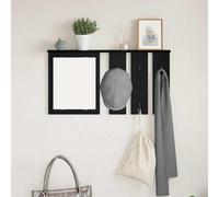 Yisssmeng Porte-manteau mural avec étagère, aspect chêne noir, 85 x 45 cm, design moderne et capacité de charge de 20 kg, pour couloir, chambre à coucher, cuisine