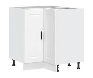 Yisssmeng Porto Meuble de cuisine d'angle - Blanc - 75,5 x 75,5 x 81,5 cm - En matériau dérivé du bois avec pieds réglables - Commode de rangement pour cuisine, couloir, salon - Design moderne